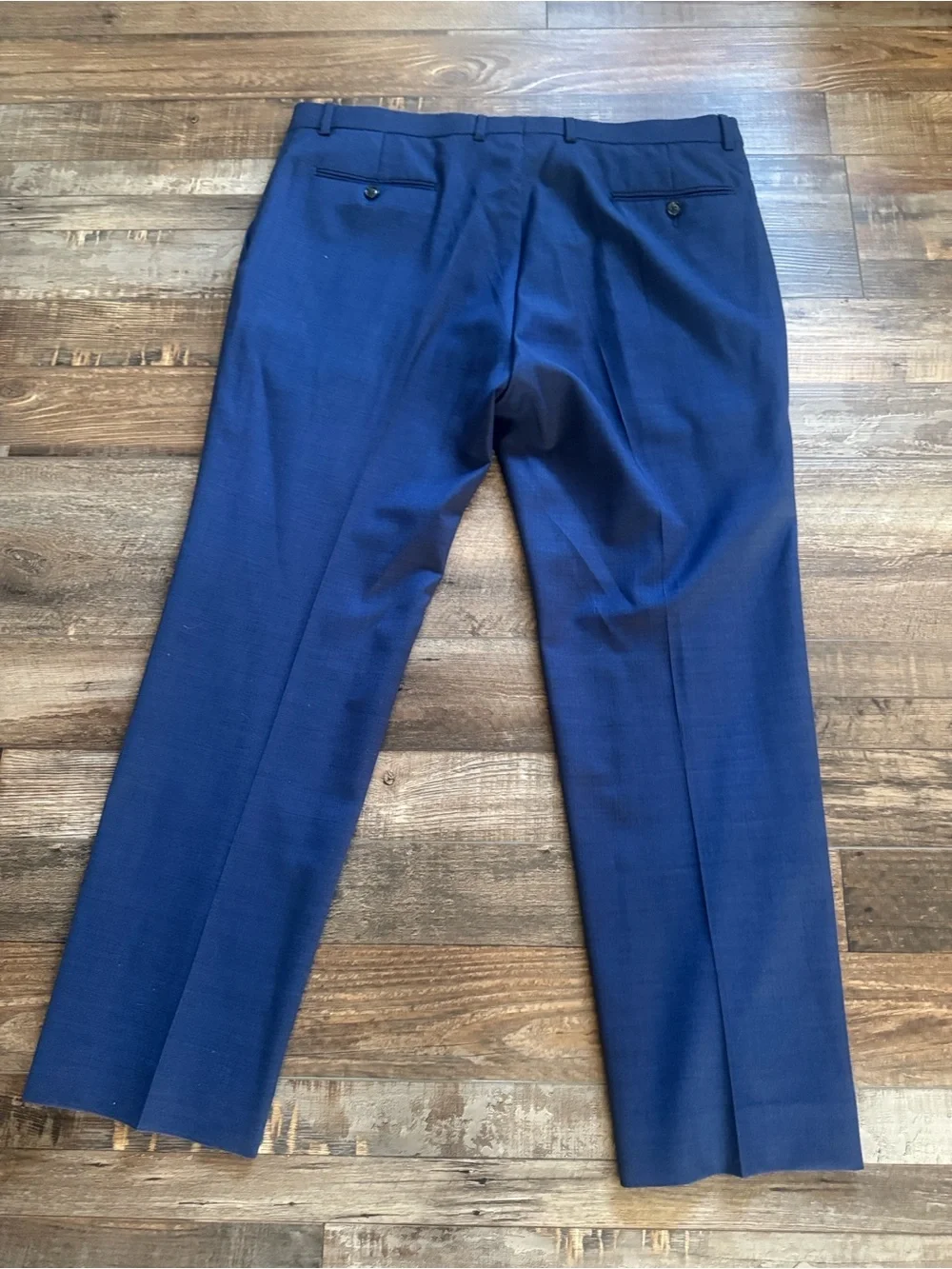 Men's Navy Blue Two-Button Suit Blazer with long shirt and pants